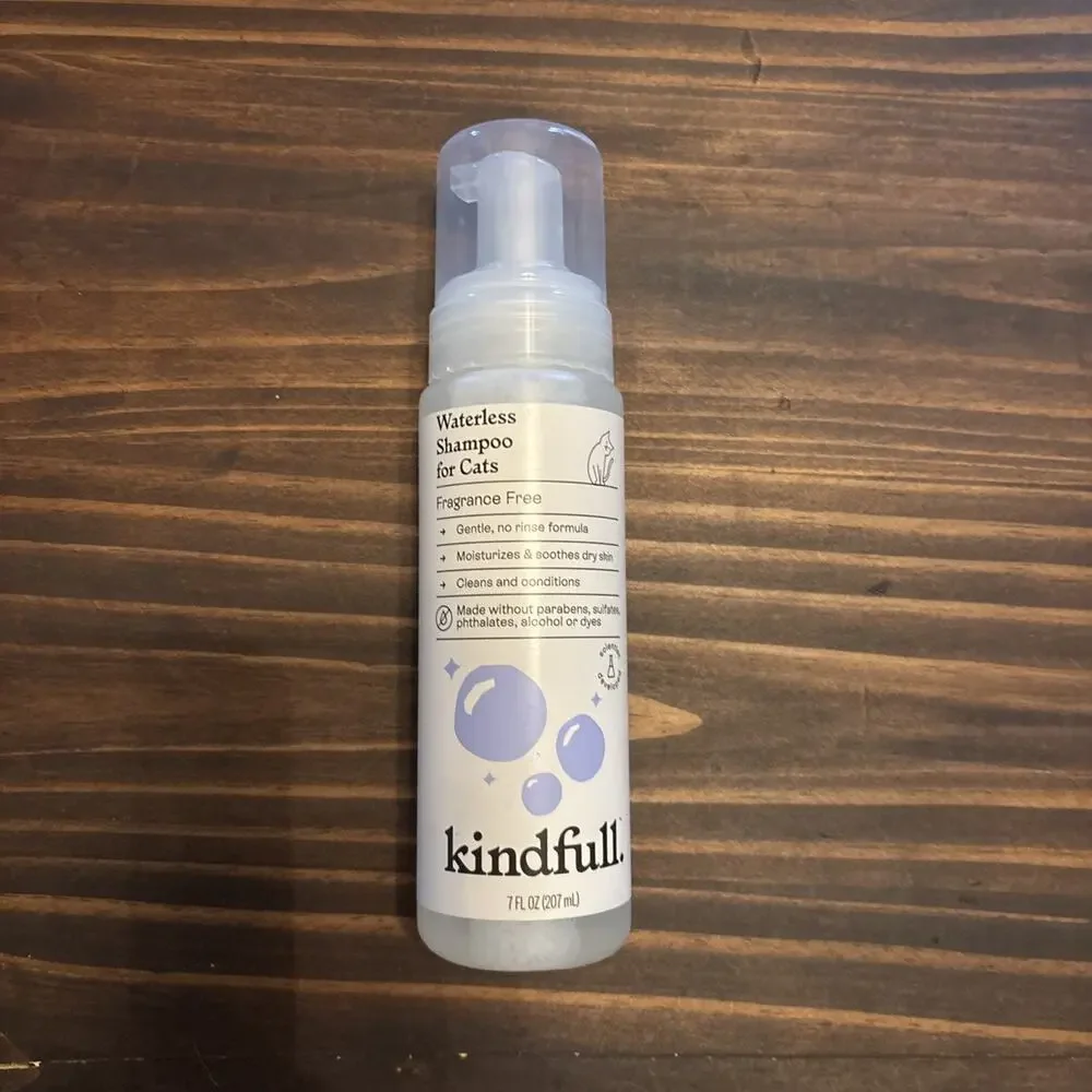 Kindfull Waterless Shampoo for Cats Fragrance Free Gentle No Rinse 7 Oz